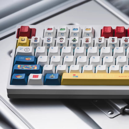 Lego themed design, cartoon cute personalized custom keycap complete set PBT+PC heat sublimation factory height, personalized themed keycap set
