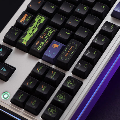 Cyberpunk Pulse Theme -137 Keys - Original High PBT Thermal Sublimation Mechanical Keyboard Custom Decorative Keycap Set