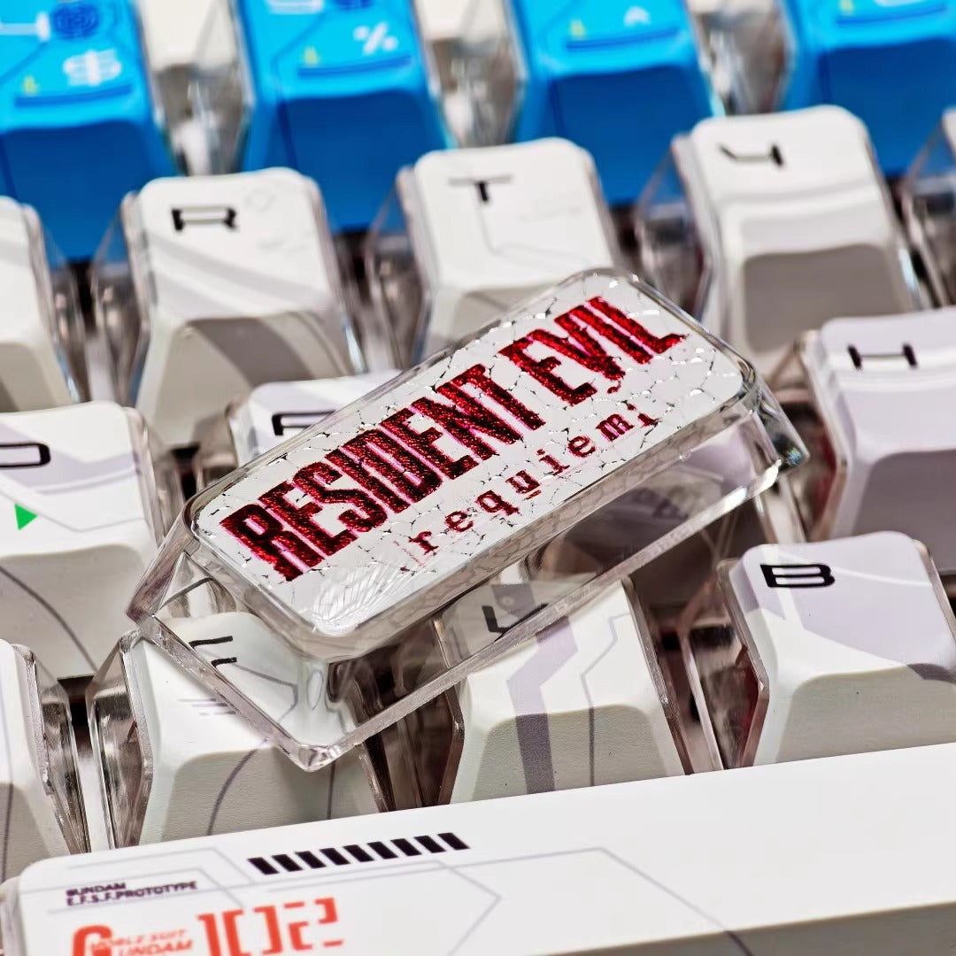 Resident Evil 9, PC Crystal Resin 2.25U Enter Key Personalized Keycap, Anime Game Culture Creative Customized Decorative Keycap