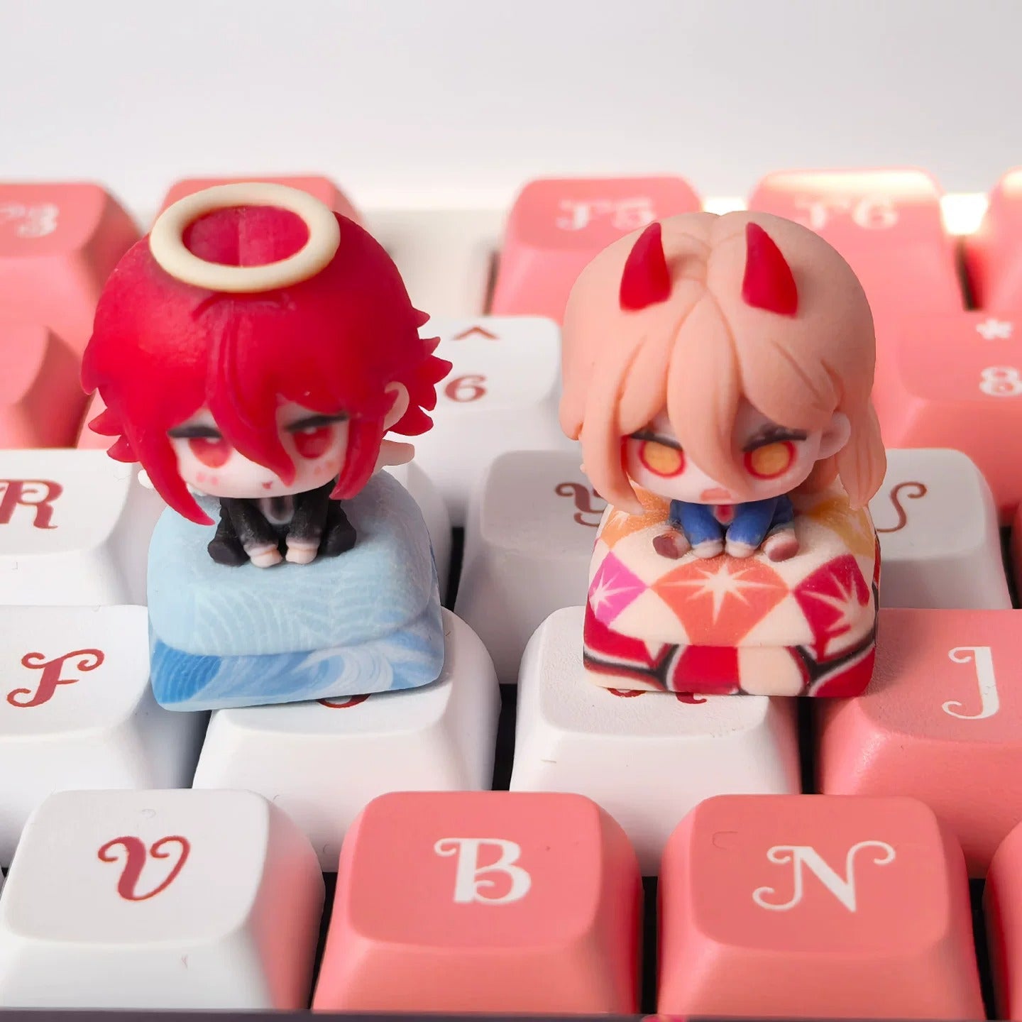 Chainsaw Man Theme Series, 3D Color Printed Resin Personalized Keycaps, Anime Game Cultural Creative Products Mechanical Keyboard Decorative Keycaps