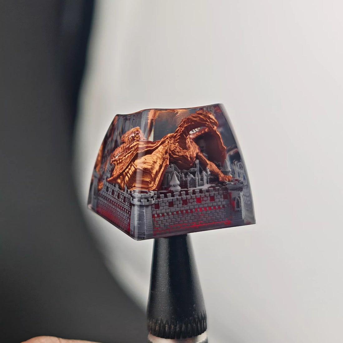 Western Dragon Castle, 1U crystal resin molding, mythological creative custom resin craftsman handmade decorative keycaps