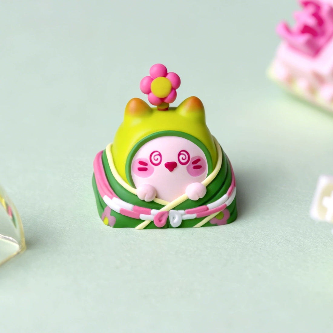 Dragon Boat Festival, Rice dumping babies, multi-color resin personalized keycaps, cartoon character design mechanical keyboard decorative keycaps