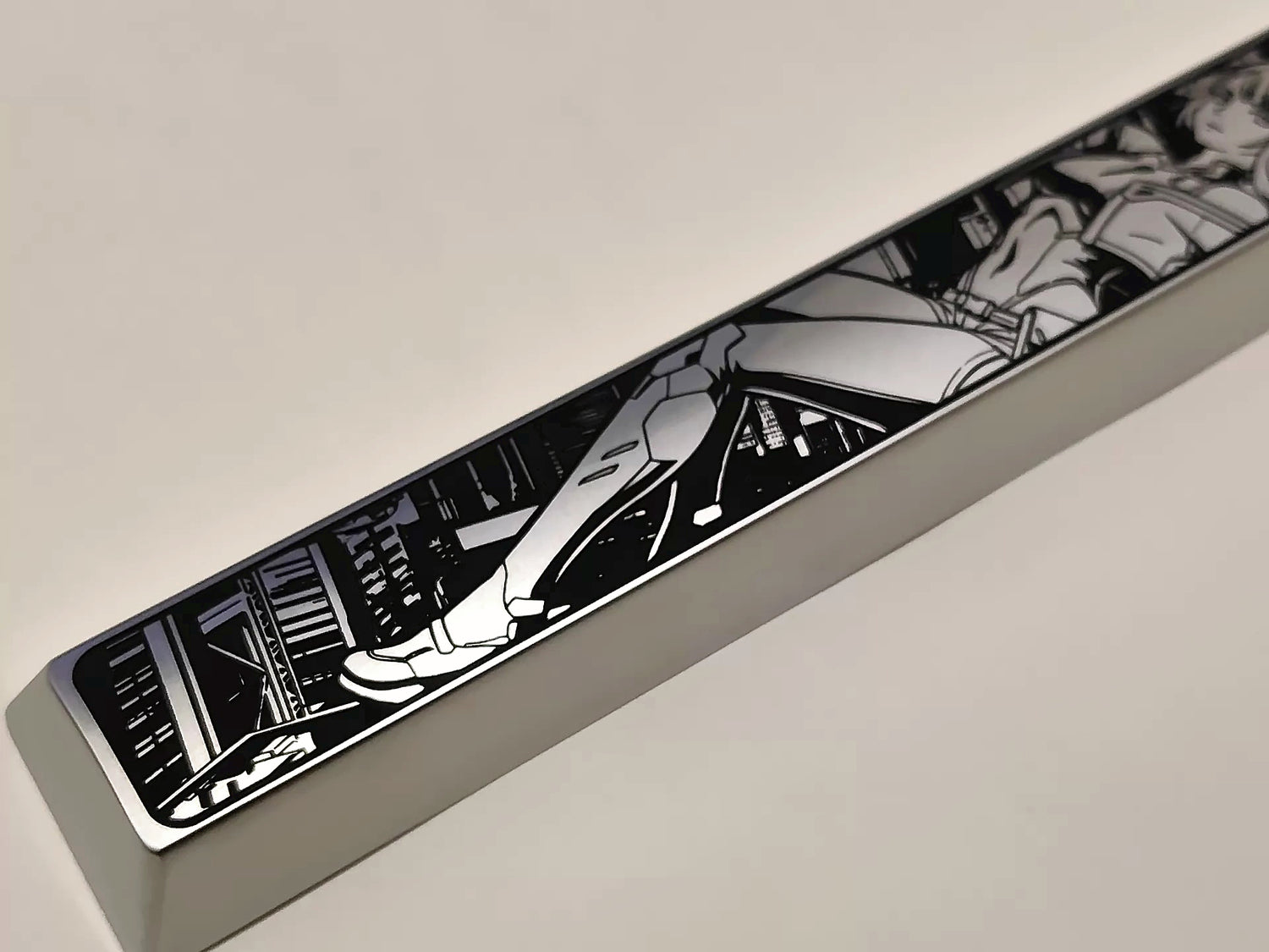 Cyberpunk theme, Lucyna Kushinada， spacebar, zinc/titanium alloy personalized keycaps, metal material decorative keycaps