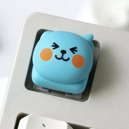 Qoo expression, multi-color resin molded personalized keycaps, cartoon image creative cultural keycaps, mechanical keyboard handmade decorative keycaps