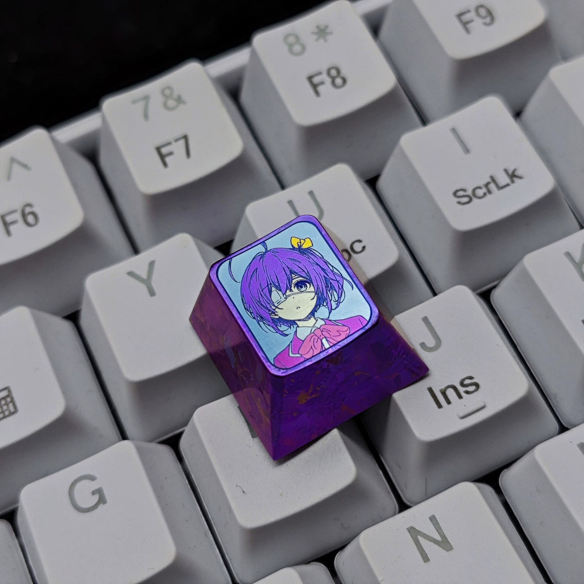 Love, Chunibyo &amp; Other Delusions，Takanashi Rikka1 U titanium alloy personalized keycaps, anime and game cultural creative keycaps, mechanical keyboard decorative keycaps