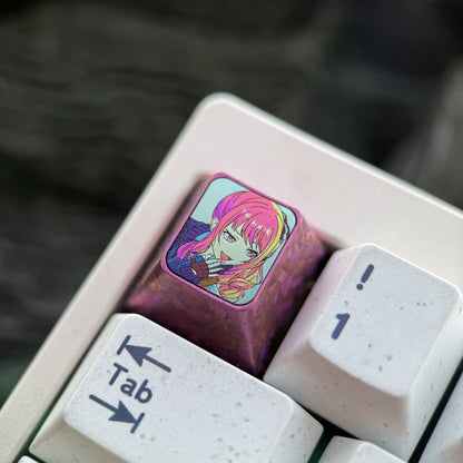 HATSUNE MIKU: COLORFUL STAGE! ， AKIYAMA MIZUKI, 1U ice crystal titanium alloy personalized keycap, anime and game culture peripheral products, mechanical keyboard decorative keycap.