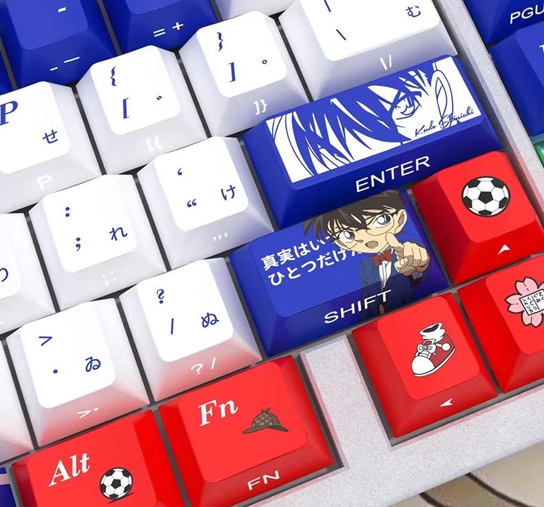 Detective Conan theme, PBT material, Sublimation craftsmanship, anime culture innovation decoration keycap set
