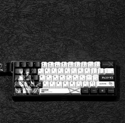 Chainsaw Man series, Makima themed PBT material personalized keycap set, anime and games cultural creative decoration keycap set, compatible with 61/64/68/75/84/87/104 mechanical keyboard