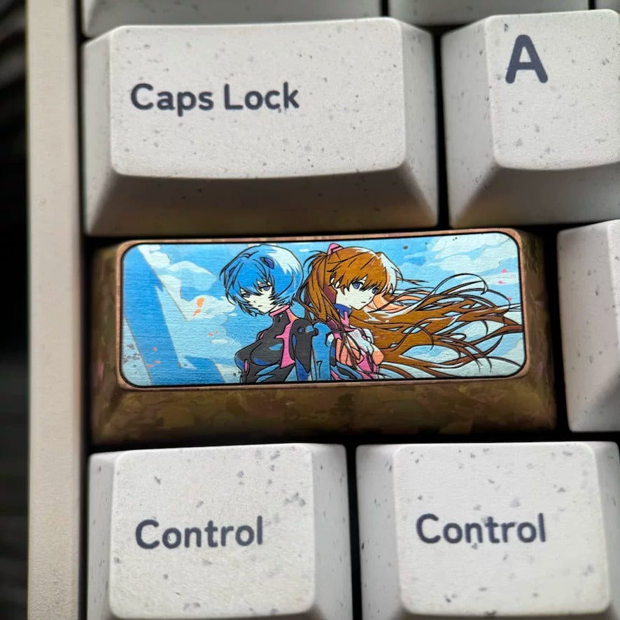 EVA, Asuka/Ayanami Rei, 2.25U titanium alloy personalized keycaps, anime game cultural creative keycaps, mechanical keyboard anime decorative keycaps