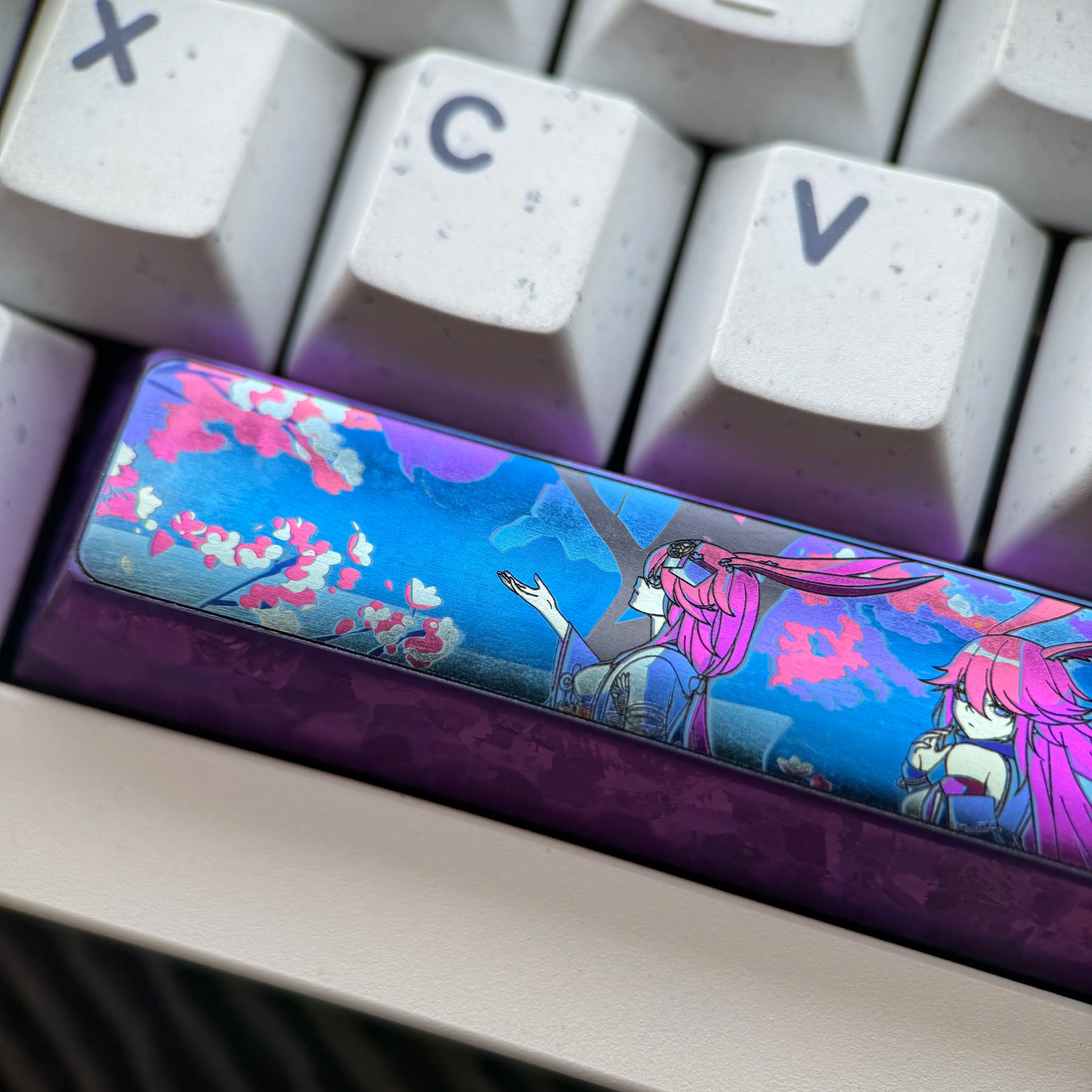 Honkai Impact, Yae Sakura, 6.25U/7U Spacebar Titanium Alloy Personalized Keycaps, Anime Game Culture Creative Mechanical Keyboard Decorative Keycaps