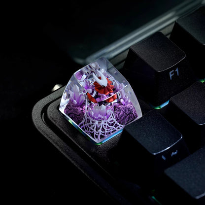 Hollow Knight: Silksong, Hornet Theme, Microscopic World Crystal Resin Personalized Keycaps, Anime Game Creative Decorative Keycaps