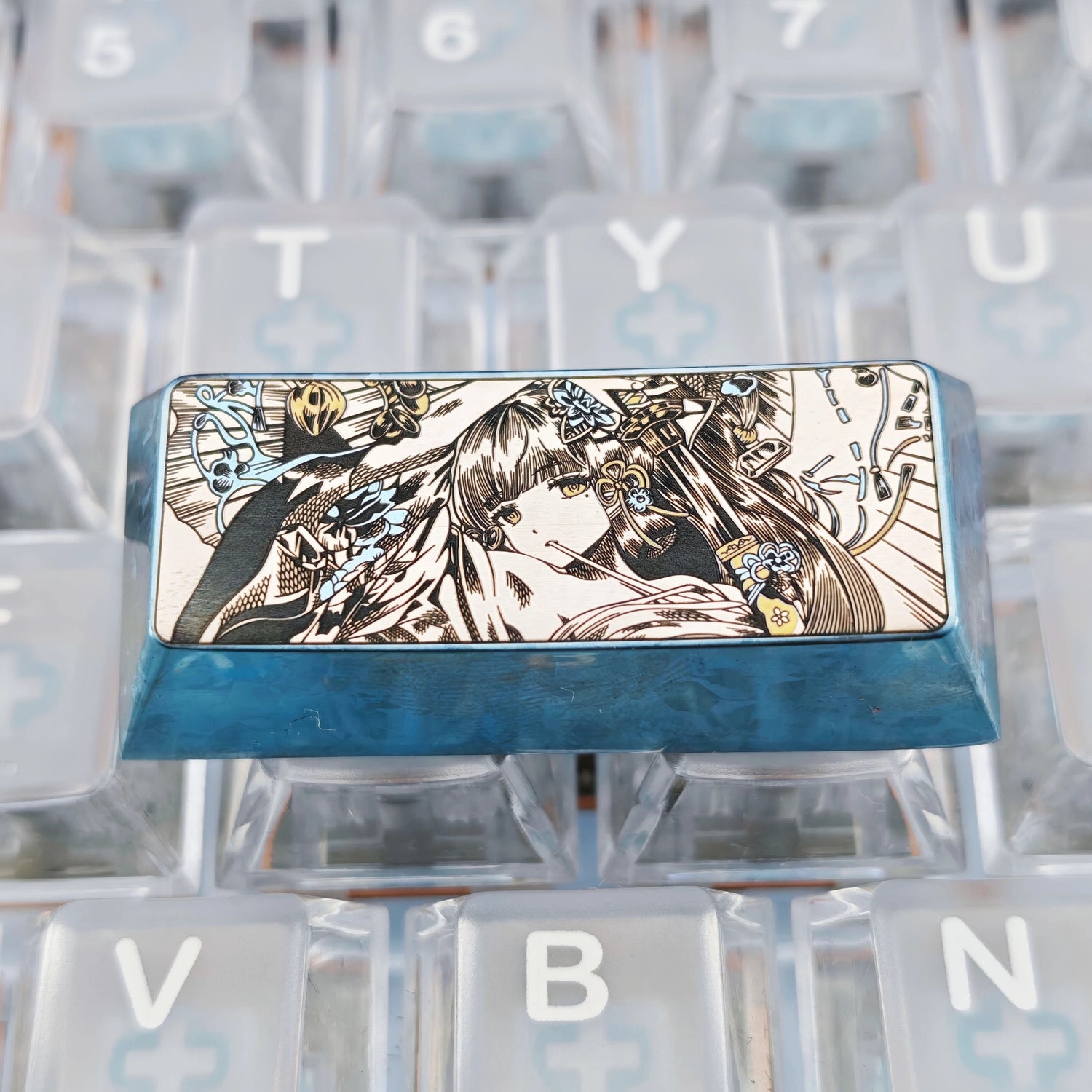 Precision black and white lines 2.25U enter key/left shift collection, titanium alloy personalized keycaps, anime game culture creative mechanical keyboard decorative keycaps