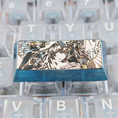 Precision black and white lines 2.25U enter key/left shift collection, titanium alloy personalized keycaps, anime game culture creative mechanical keyboard decorative keycaps