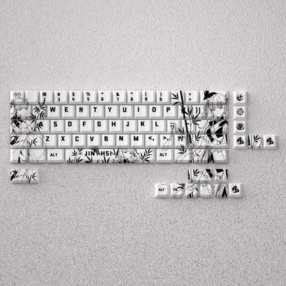 Wuthering Waves series, Jinhsi theme, original high PBT material compatible MX switch mechanical keyboard, anime game theme set keycaps, mechanical keyboard replacement keycap set