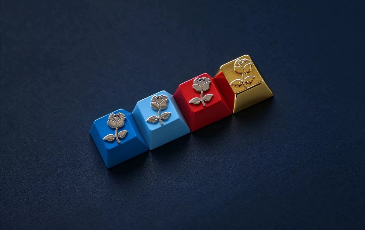Metal Rose Keycaps, The Bridge of Madison County Metal Personalized Keycaps Original High Zinc Alloy Machine Metal Creative Decorative Keycaps