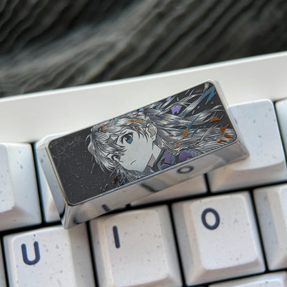 EVA series, 2.25U/2U titanium alloy finely carved personalized keycaps, anime culture creative peripheral mechanical keyboard metal decorative keycaps
