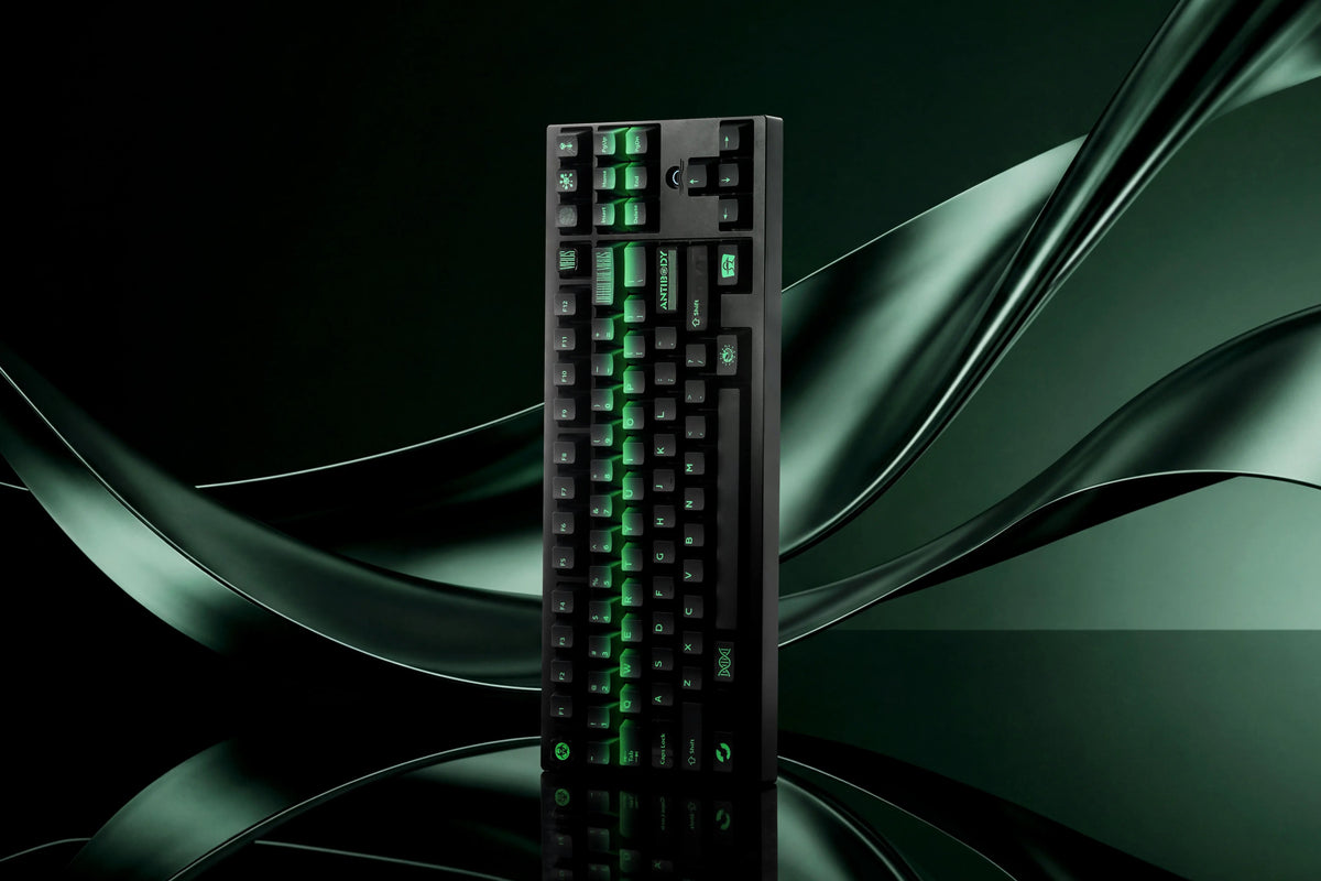 Original keycap design with a bacterial theme, PBT+PC material personalized keycaps, mechanical keyboard replacement keycap set, Daily creative keycap matching, compatible with 61/64/68/75/84/87/104 Key Mechanical Keyboard Keycap Set