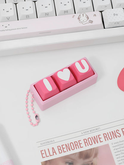 Cute letter combinations, love,switch tester, keycap keychain, cat themed keycap switch mechanical keyboard creative peripheral cultural products.