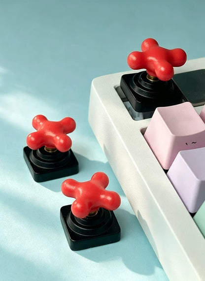 Red valve, faucet, resin rotatable personalized keycaps, fun personalized DIY keycaps, mechanical keyboard decorative keycaps