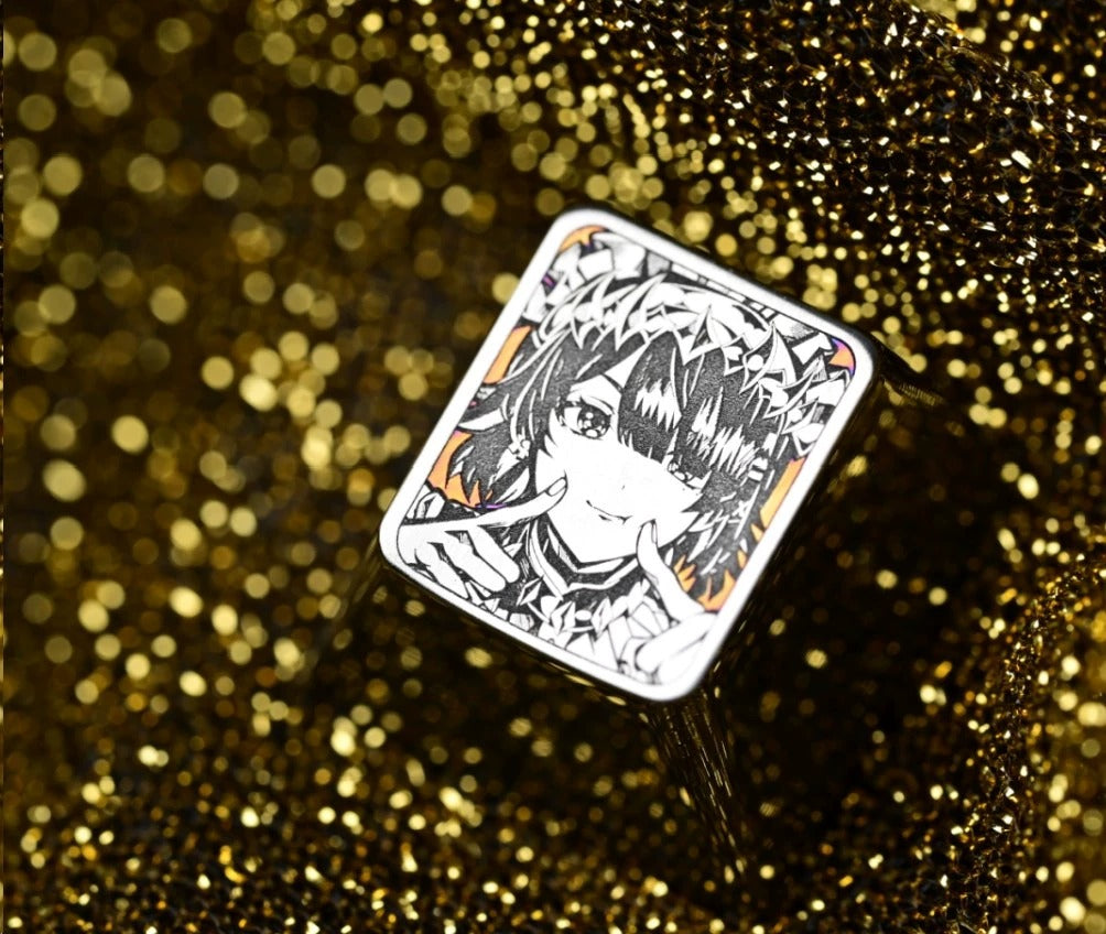 Zenless Zone Zero，Ellen Joe，1 U titanium alloy metal personalized keycaps, anime oil painting cultural creative keycaps, mechanical keyboard artistic decorative keycaps