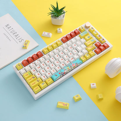 SpongeBob SquarePants Theme Design, PBT Material, sublimation， Personalized keycaps, mechanical keyboard decorative keycaps.