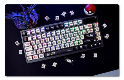 Pokemon Key Cap Mega Pixel Wind Mechanical Keyboard Cap PBT Five sided Thermal Sublimation Three sided Transparent Anime Theme Personalized Key Cap Set