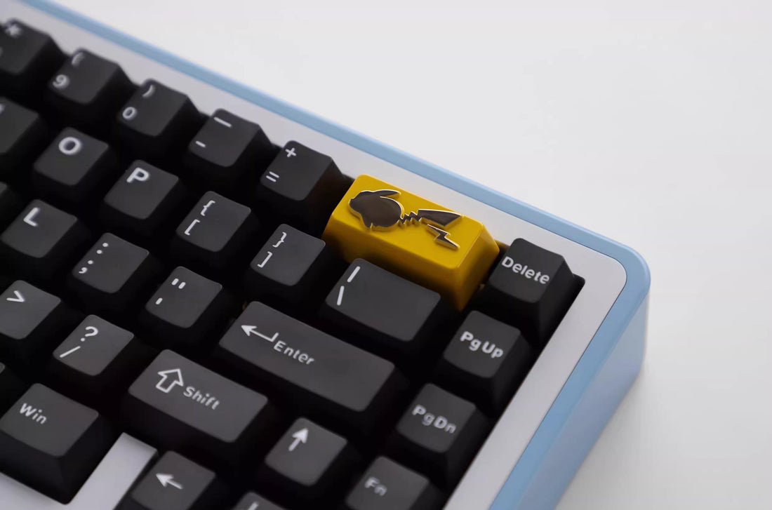 Pok é mon Metal Series, Pikachu, 2U Backspace Key Metal Personalized Keycaps, Anime Peripheral Products Mechanical Keyboard Creative Keycaps