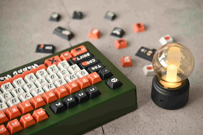 Halloween party theme, PBT material, sublimation, cartoon and funny Personalized keycap set, original factory height mechanical keyboard decorative keycap set，anime keycap set suitable for 61/64/68/75/84/87/104 Key Mechanical Keyboard