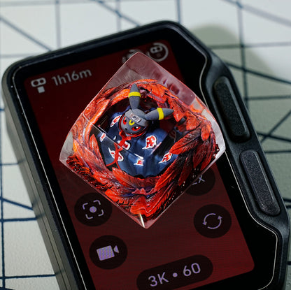 Umbreon Fusion NARUTO Fusion Akatsuki Crystal Resin Keycaps Original Design Personalized Keycaps, Anime Game Culture Creative Keycaps Mechanical Keyboard Cartoon Decorative Keycaps