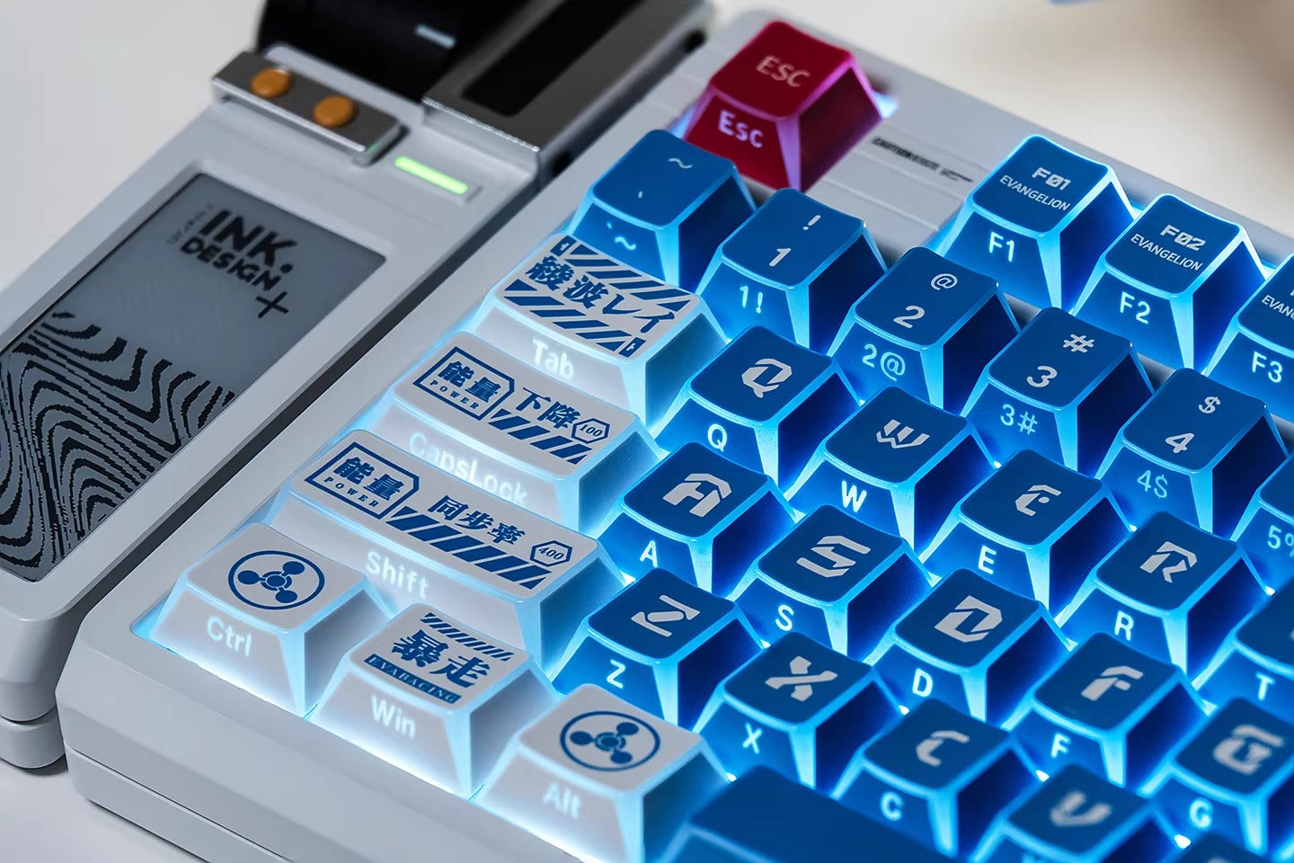 EVA series, Ayanami Rei theme, folded translucent personalized keycap theme series, PBT material anime game theme creative keycap set