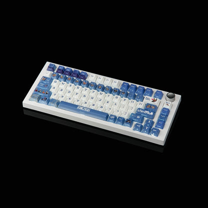 One Piece cartoon version, PBT material personalized keycaps, mechanical keyboard replacement keycap set, anime and game cultural and creative keycaps set, Compatible with 61/64/68/75/84/87/104 Key Mechanical Keyboard Keycap Set