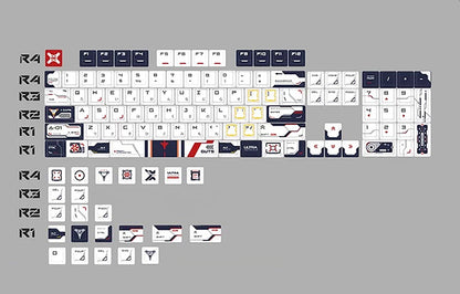Ultraman Tiga，Global Unlimited Task Squad theme, carbon fiber texture PBT material anime and game cultural and creative keycaps set, Compatible with 61/64/68/75/84/87/104 Key Mechanical Keyboard Keycap Set