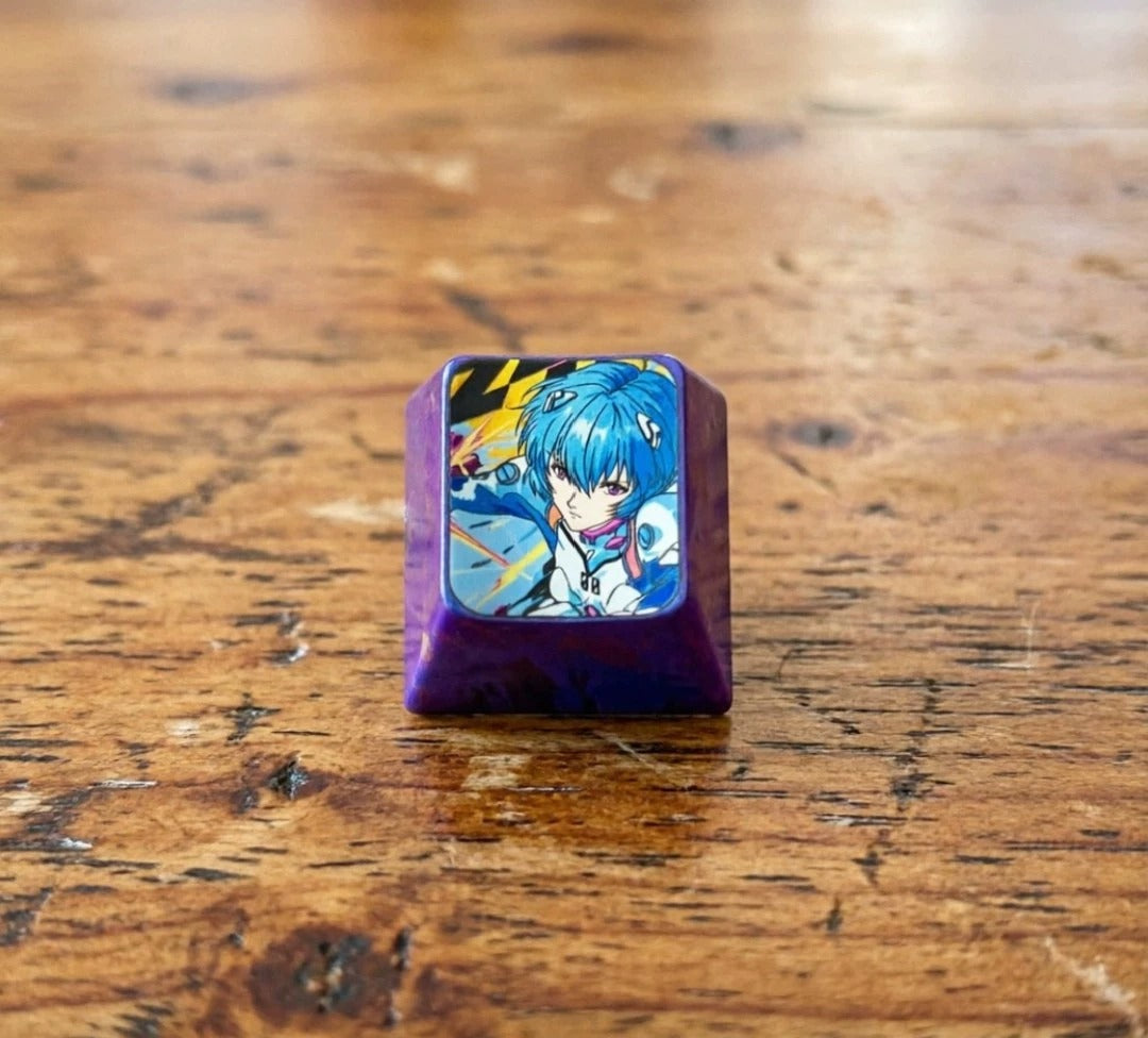 EVA， Ayanami Rei theme, Limited time, 1 U titanium alloy personalized keycaps, anime and game culture creative art keycaps, mechanical keyboard decorative keycaps