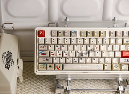 IMFKTIRED, Office keycap set, retro color scheme, PBT material Mechanical Keyboard Replacement Keycap Set, suitable for 61/64/68/75/84/87/104 Key Mechanical Keyboard