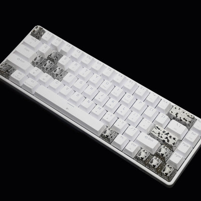Hollow corrosion design, metal copper personalized keycaps, non-ferrous metal creative mechanical keyboard keycaps, computer desktop with decorative keycaps