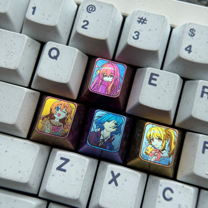 Anime, game, cartoon, WASD/directional key titanium alloy set personalized keycaps, collection, anime and game decorative art keycap combination customized metal set