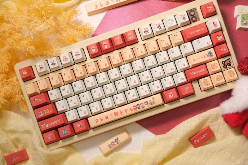Crayon Shin chan Theme Design Set Keycaps custom set personalized keycap series, PBT material, compatible with 61/64/68/75/84/87/104 mechanical keyboard keycap set