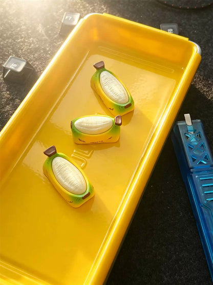 Banana shaped resin personalized keycaps, fruit keycaps, trendy cultural and creative keycaps, mechanical keyboard backspace/enter/caps replacement keycaps, decorative keycaps