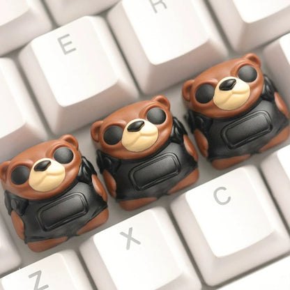 VALORANT， Tactical Bear themed design keycaps, multi-color resin molding, game culture peripheral mechanical keyboard decoration keycaps