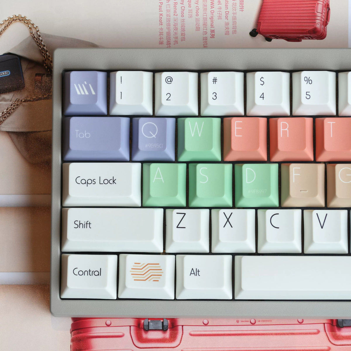 Morandi color scheme, PBT material Mechanical Keyboard Replacement Keycap Set, Compatible with 61/64/68/75/84/87/104 Key Mechanical Keyboard Keycap Set