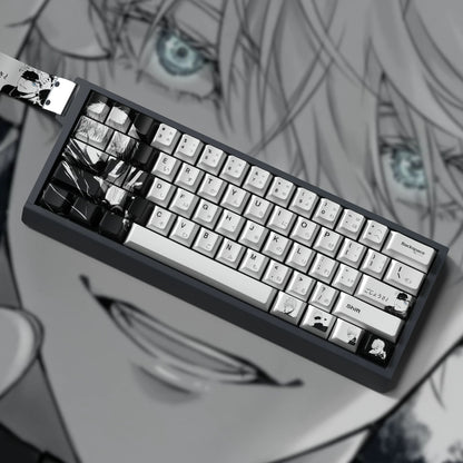 Jujutsu Kaisen series, Gojo Satoru themed personalized keycap set, PBT material, anime style keycap set, suitable for 61/64/68/75/84/87/104 key mechanical keyboards