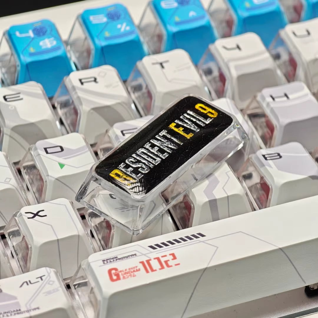 Resident Evil 9, PC Crystal Resin 2.25U Enter Key Personalized Keycap, Anime Game Culture Creative Customized Decorative Keycap