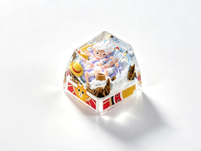 One Piece series, Nika Luffy, crystal resin personalized keycaps, game culture creative keycaps, Mechanical keyboard decorative keycaps