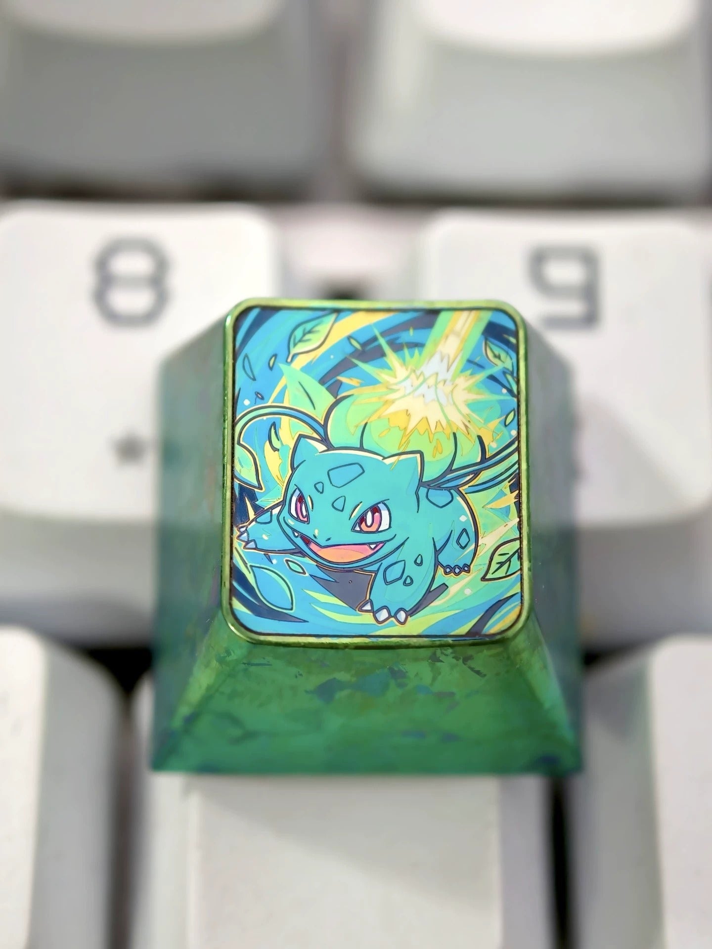 Pok é mon, Big Three, Starter Trio, Collection, 1 U titanium alloy personalized keycaps, anime and game culture creative art keycaps, mechanical keyboard decorative keycaps
