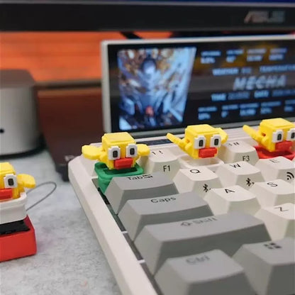 Pixel bird personalized keycap, 3D printed resin material with movable wings, cute and fun mechanical keyboard decoration keycap