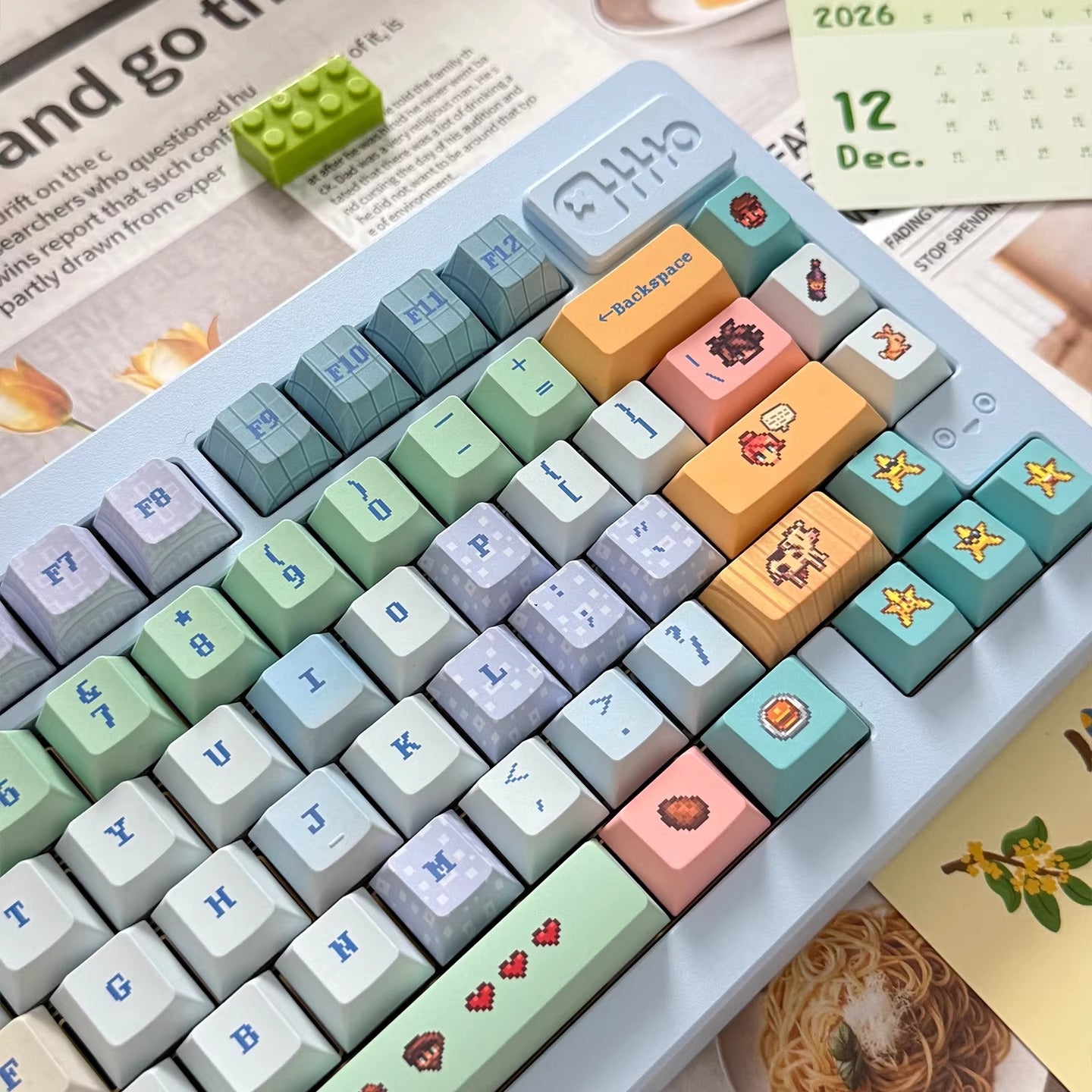 Stardew Valley keyboard keycap pixel style, PBT material sublimation process, mechanical keyboard decorative keycap set