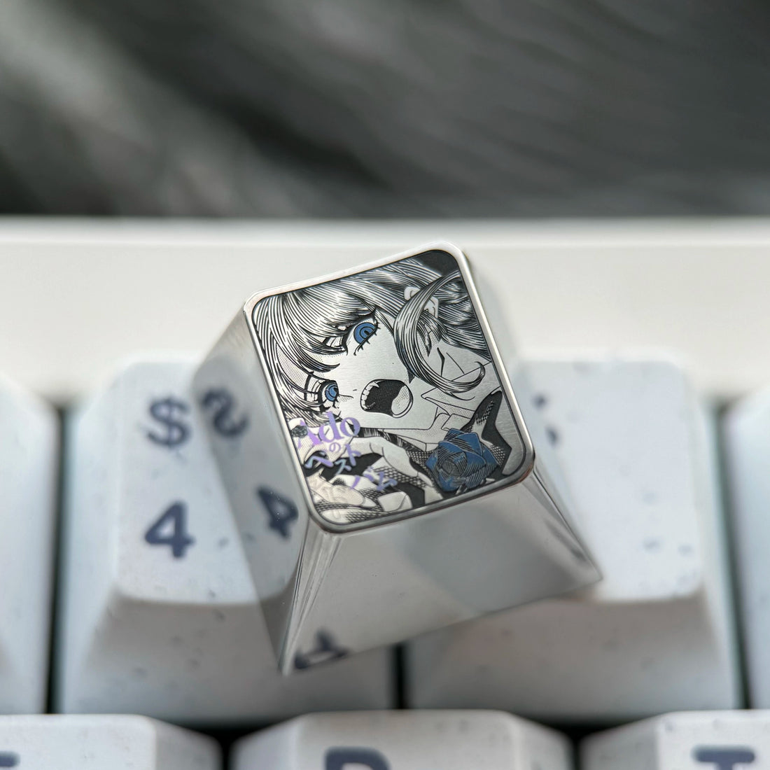 Ado series titanium mechanical keyboard keycaps, precision carved lines, anime virtual singers, ESC backup keys