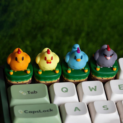 Stardew Valley， Pet chicken multi-color resin molded personalized keycaps, creative decorative keycaps for anime, gaming, and cultural peripherals