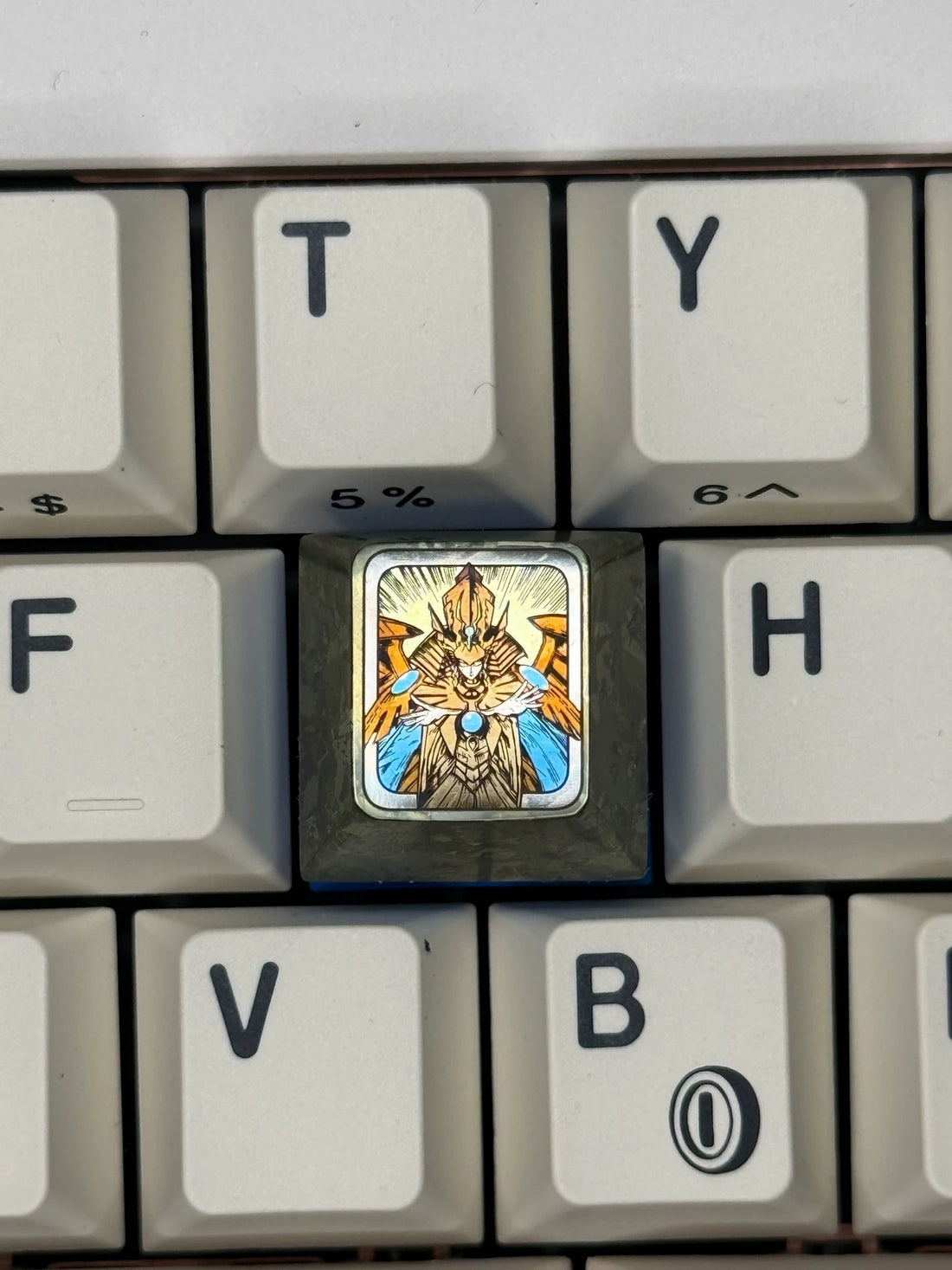 ‌Yu-Gi-Oh! ， Egyptian God 5 styles/1 U titanium alloy metal personalized keycaps, anime and game character peripheral products, decorative keycaps.