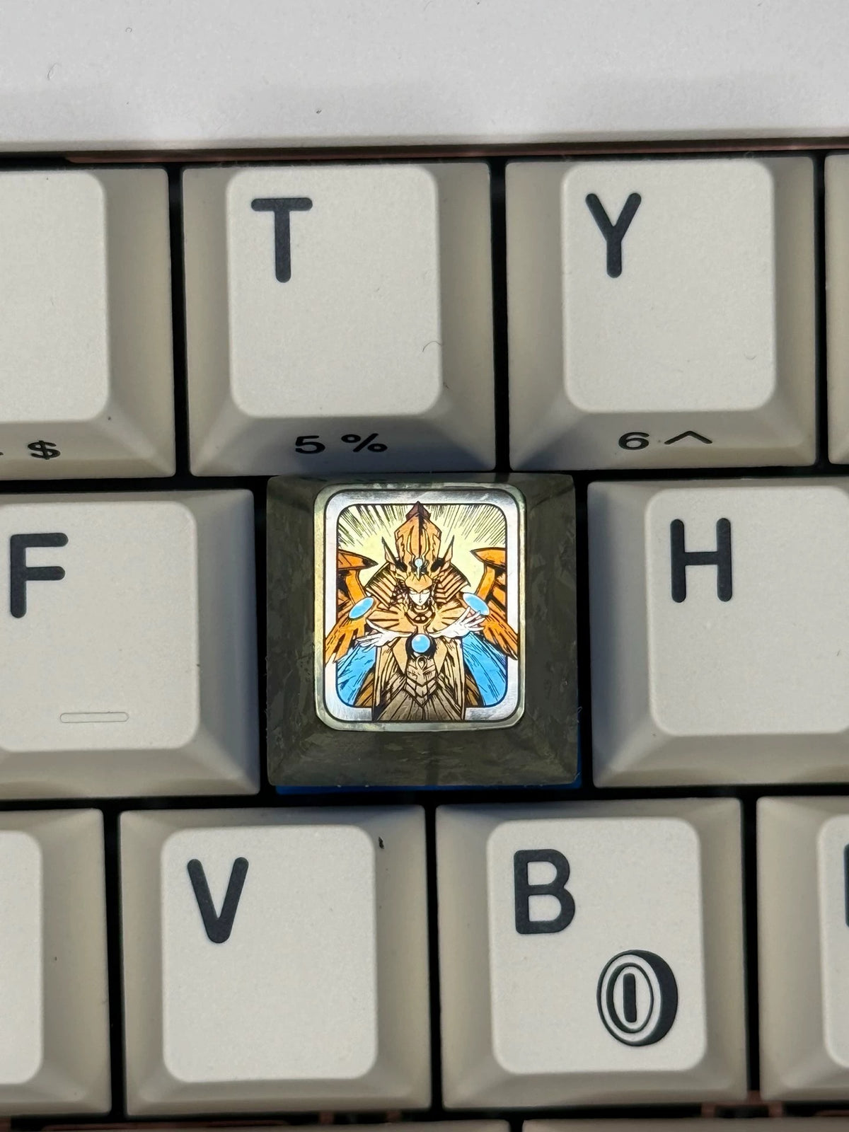 ‌Yu-Gi-Oh! ， Egyptian God 5 styles/1 U titanium alloy metal personalized keycaps, anime and game character peripheral products, decorative keycaps.